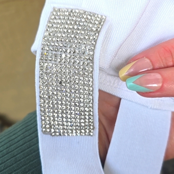 Carli Bybel x Missguided bandage diamante trim stirrup legging white 6 - Picture 5 of 13